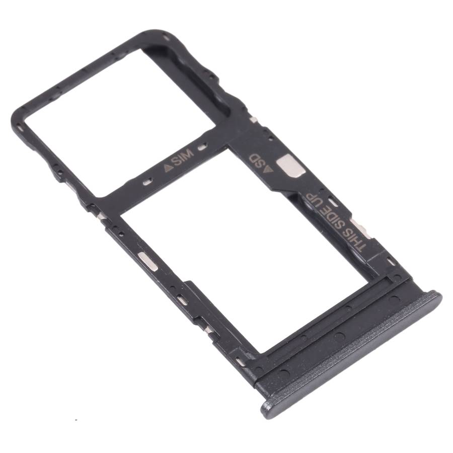 Original SIM Card Tray + Micro SD Card Tray for TCL 10L/10 Lite T770H T770B(Black)