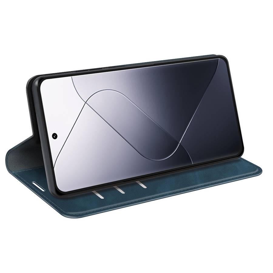 For Xiaomi 14 Pro Retro-skin Magnetic Suction Leather Phone Case(Dark Blue)