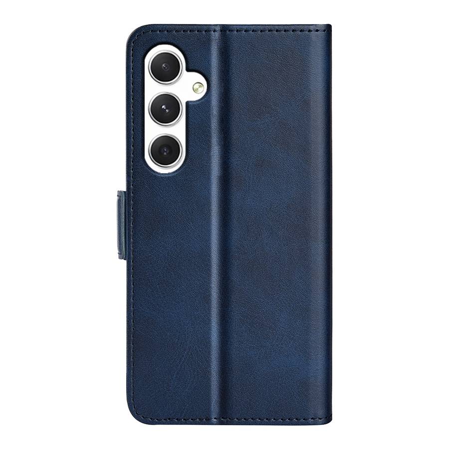 For Samsung Galaxy S24 5G Dual-side Magnetic Buckle Horizontal Flip Leather Phone Case(Dark Blue)