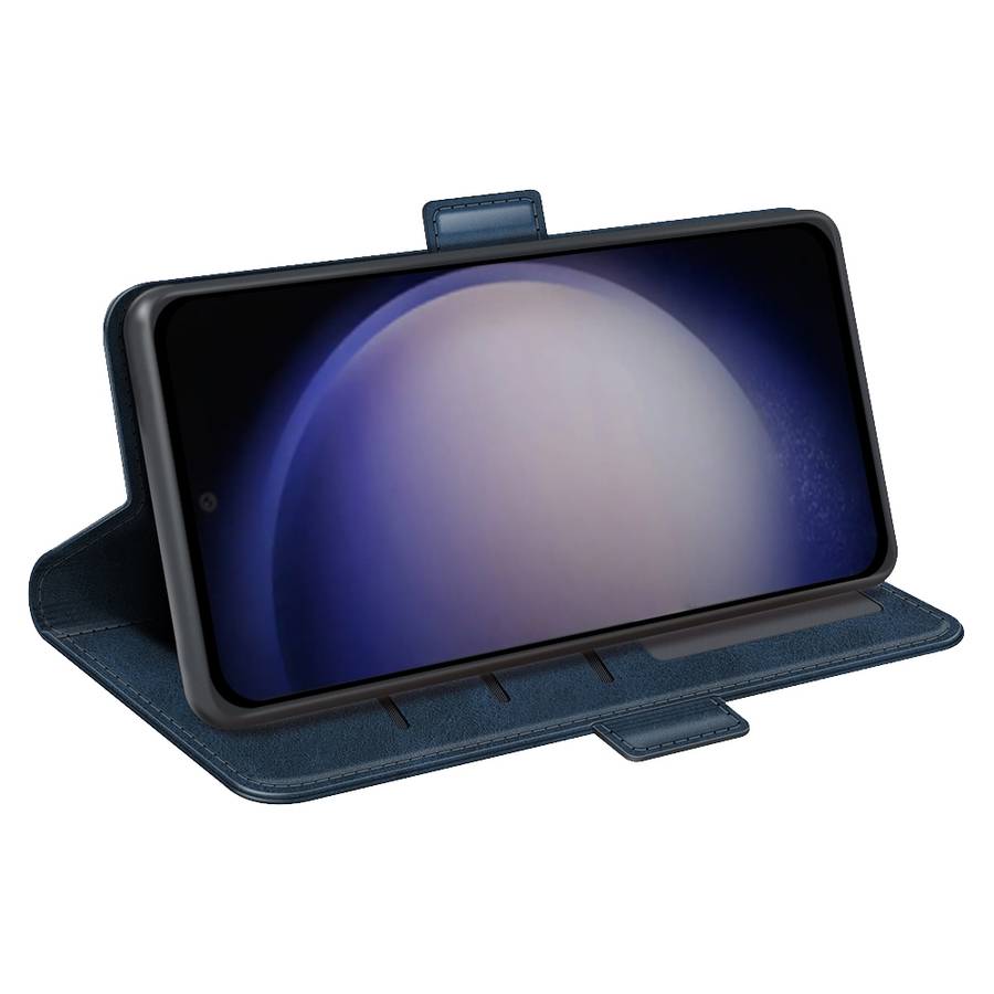 For Samsung Galaxy S24 5G Dual-side Magnetic Buckle Horizontal Flip Leather Phone Case(Dark Blue)