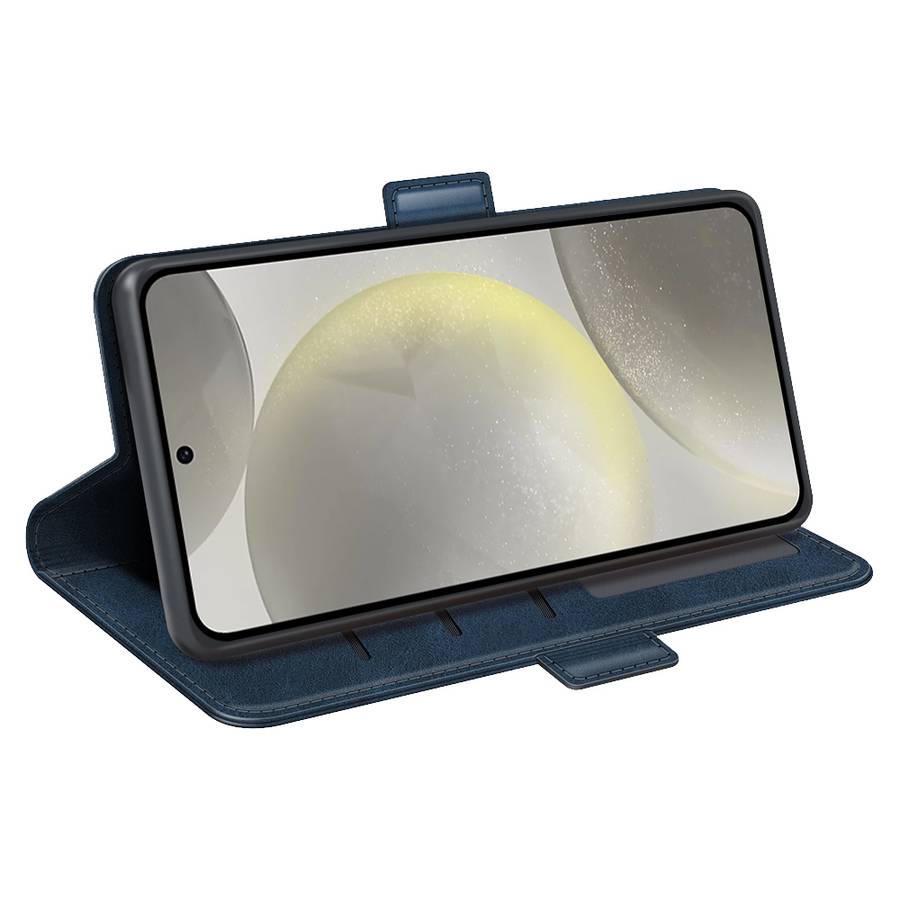 For Samsung Galaxy S24 FE 5G Dual-side Magnetic Buckle Horizontal Flip Leather Phone Case(Dark Blu