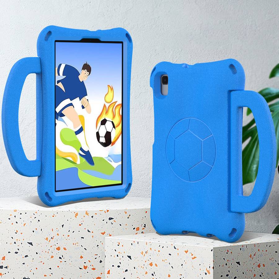 For Samsung Galaxy Tab A7 Lite 8.7 T220/T225 Handle Football Shaped EVA Shockproof Tablet Case(Blu