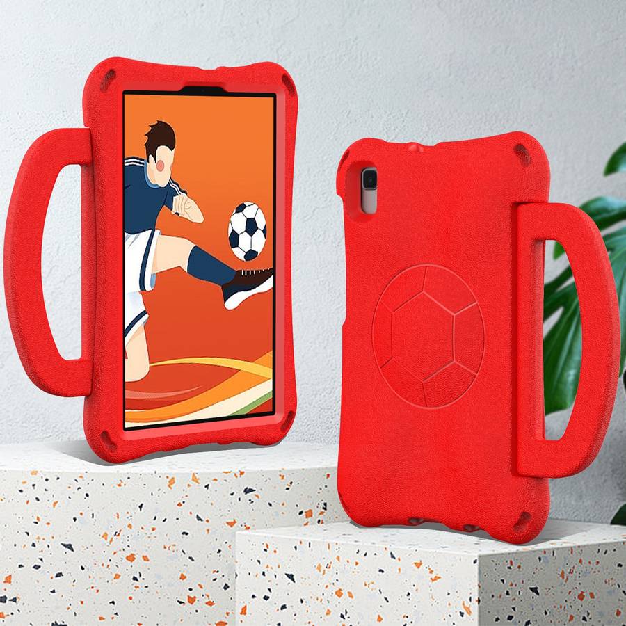 For Samsung Galaxy Tab A7 Lite 8.7 T220/T225 Handle Football Shaped EVA Shockproof Tablet Case(Red