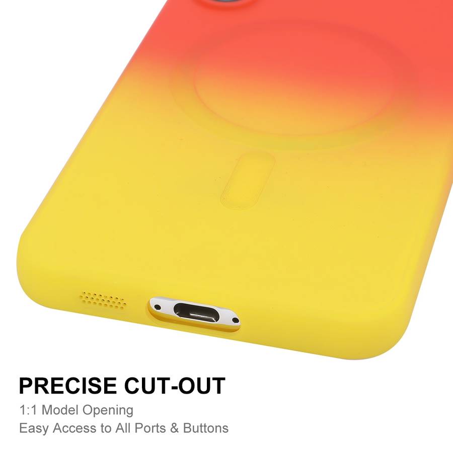 For Samsung Galaxy S23 5G ENKAY Hat-Prince MagSafe Rainbow Gradient Silicone Phone Case with Lens