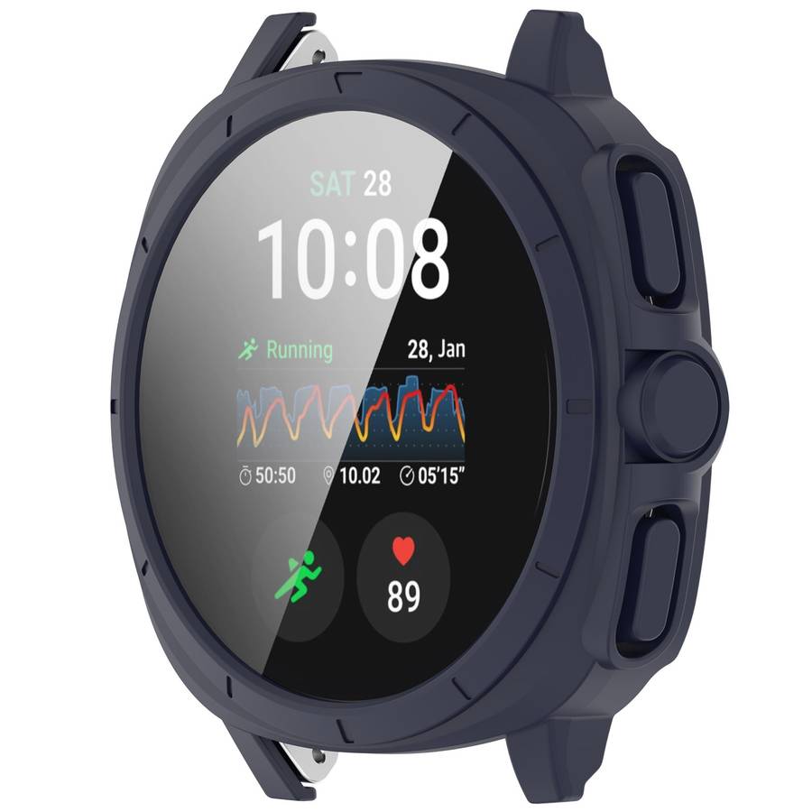For Sansung Galaxy Watch 7 40mm PC + Tempered Film Integrated Watch Protective Case(Midnight Blue)