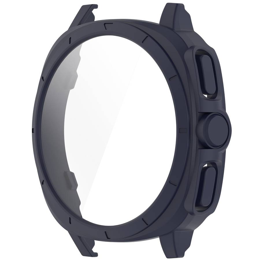 For Sansung Galaxy Watch 7 40mm PC + Tempered Film Integrated Watch Protective Case(Midnight Blue)