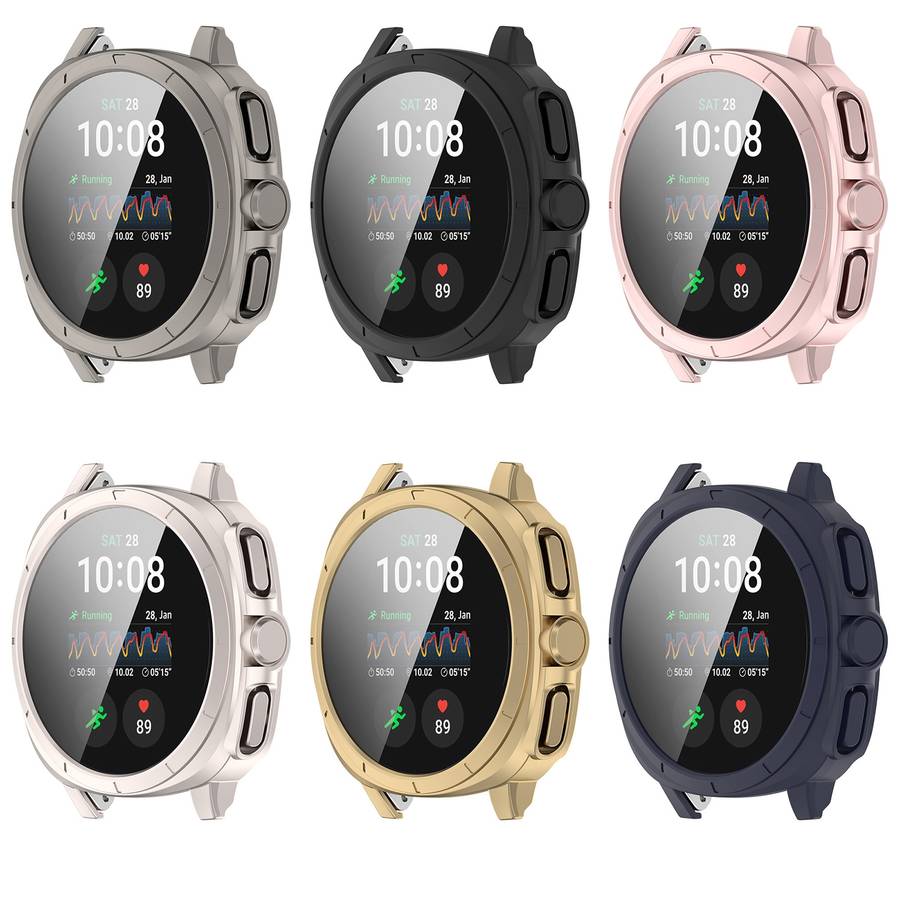 For Sansung Galaxy Watch 7 40mm PC + Tempered Film Integrated Watch Protective Case(Black)