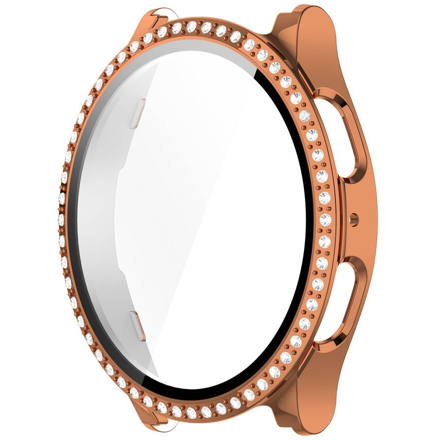 For Samsung Galaxy Watch 7 44mm Single Row Diamond PC + Tempered Film Integrated Watch Protective