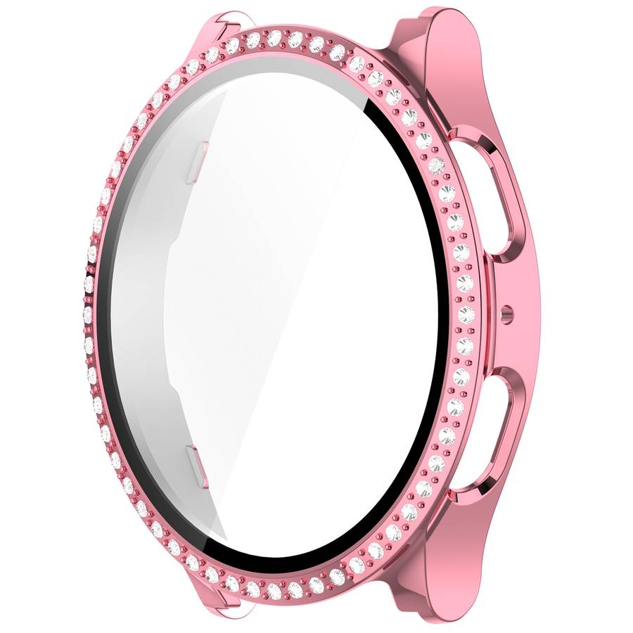 For Samsung Galaxy Watch 7 44mm Single Row Diamond PC + Tempered Film Integrated Watch Protective