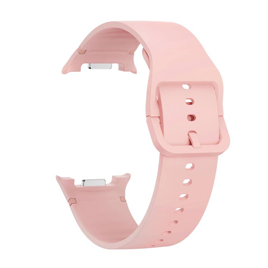 For Samsung Galaxy Watch8 / Watch8 Classic Solid Color Stitched Silicone Watch Band, Size:S(Pink)