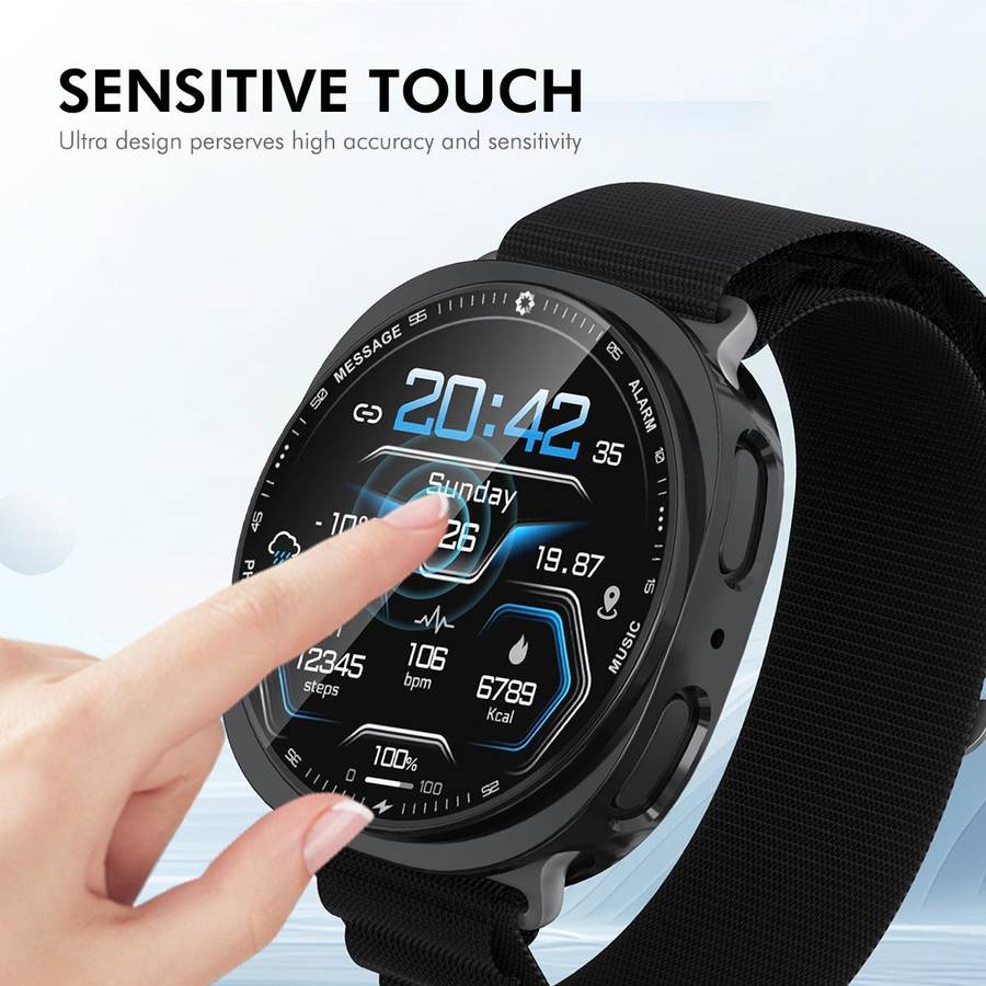 For Samsung Galaxy Watch8 44mm ENKAY Hat-Prince Full Coverage Electroplated Soft TPU Case with Scr