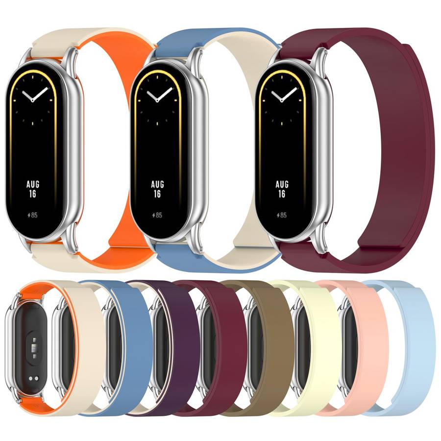 For Xiaomi Smart Band 10 / 9 / 8 Soft Silicone Magnetic Watch Band(Wine Red)
