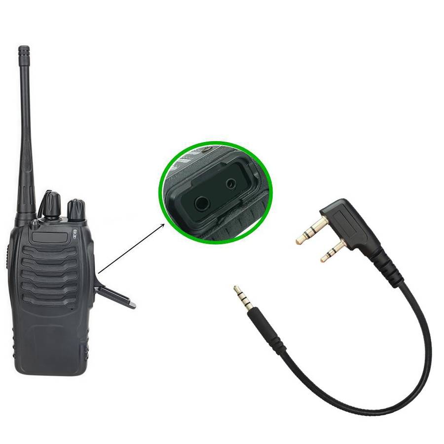 JUNSUNMAY Walkie Talkies Headset Radio Earpiece Adapter Cable, Length: 25cm, Interface:2 Pin to Ma