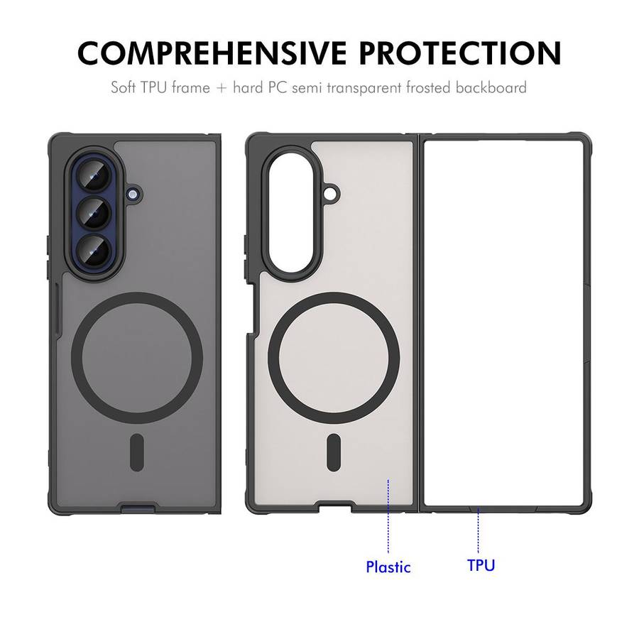 For Samsung Galaxy Z Fold7 ENKAY Hat-Prince MagSafe Matte Translucent Shockproof Phone Case with L