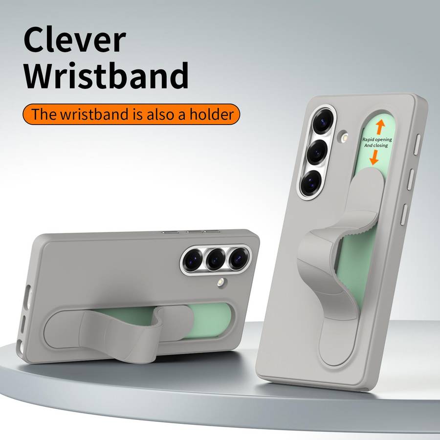 For Samsung Galaxy S25 FE 5G Intelligent Control Button Wristband Phone Case(Titanium Gunmetal)