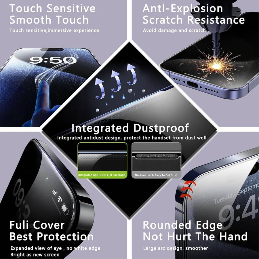 For iPhone 11 Pro 10pcs Armor 300C Ultra-Curved Anti-Static Anti-Dust Silk-Screened HD Tempered Gl