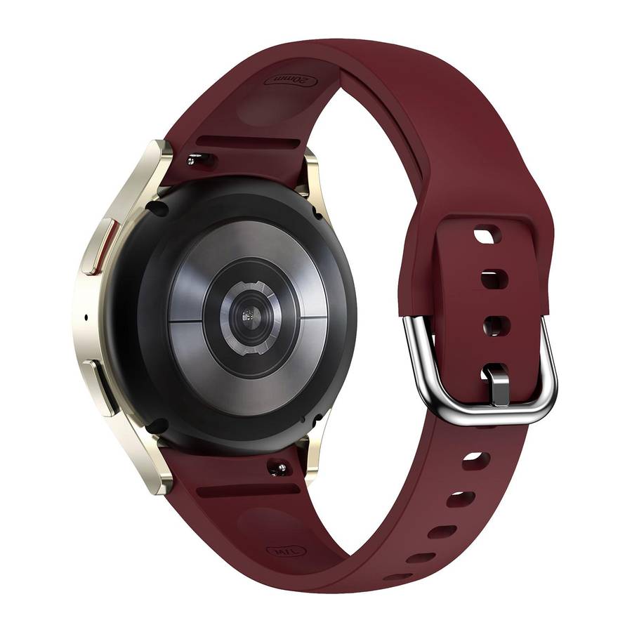 For Samsung Galaxy Watch FE / 7 / 6 / 5 / 4 Slim Silicone Watch Band(Wine Red)