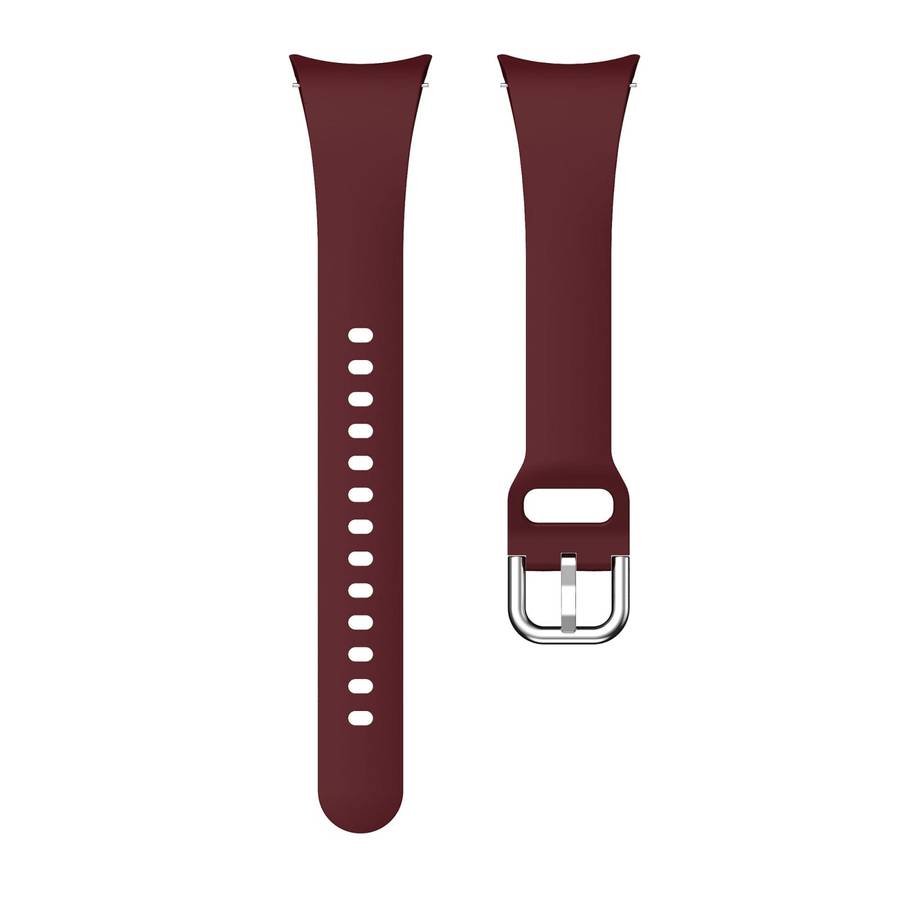 For Samsung Galaxy Watch FE / 7 / 6 / 5 / 4 Slim Silicone Watch Band(Wine Red)