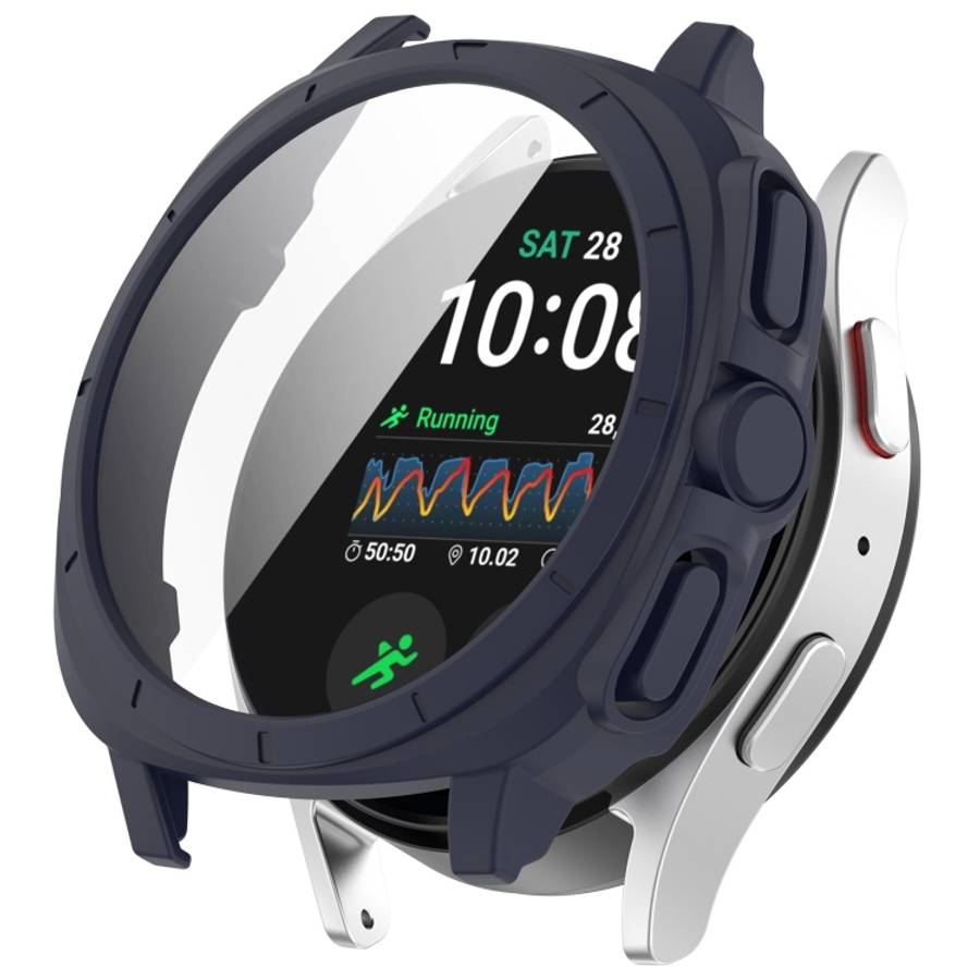 For Sansung Galaxy Watch 7 40mm PC + Tempered Film Integrated Watch Protective Case(Midnight Blue)