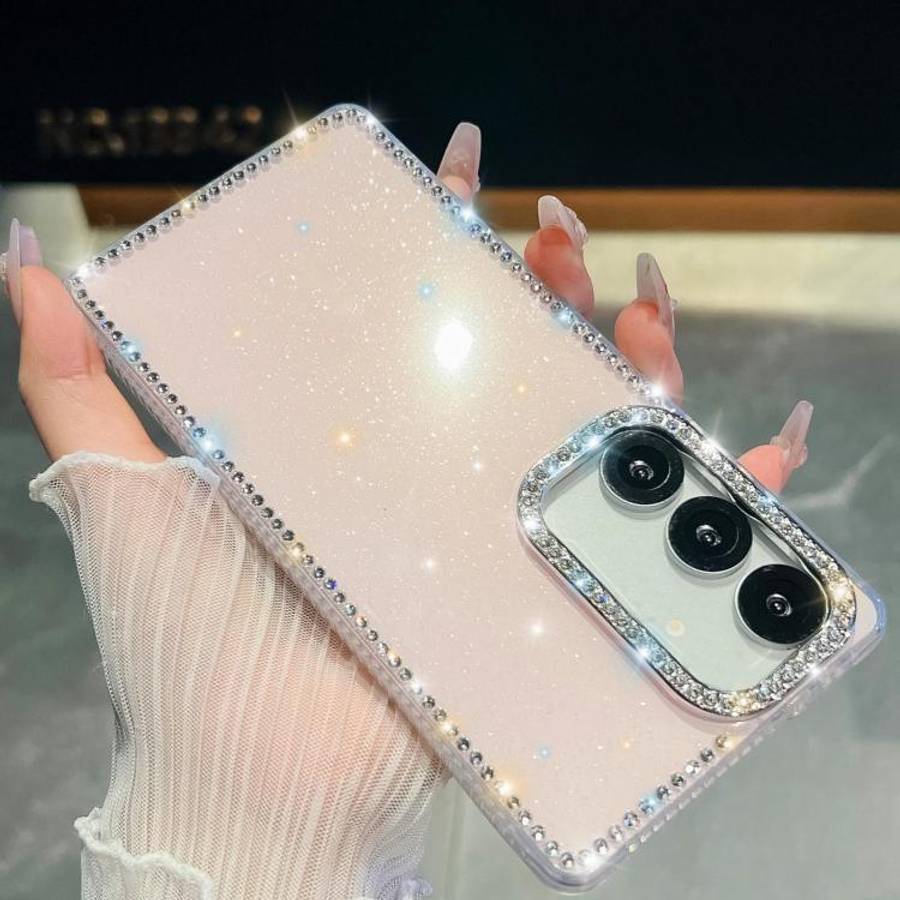 For Samsung Galaxy S24 5G Rhinestone Glitter TPU 4-corners Anti-fall Phone Case(Light Pink)
