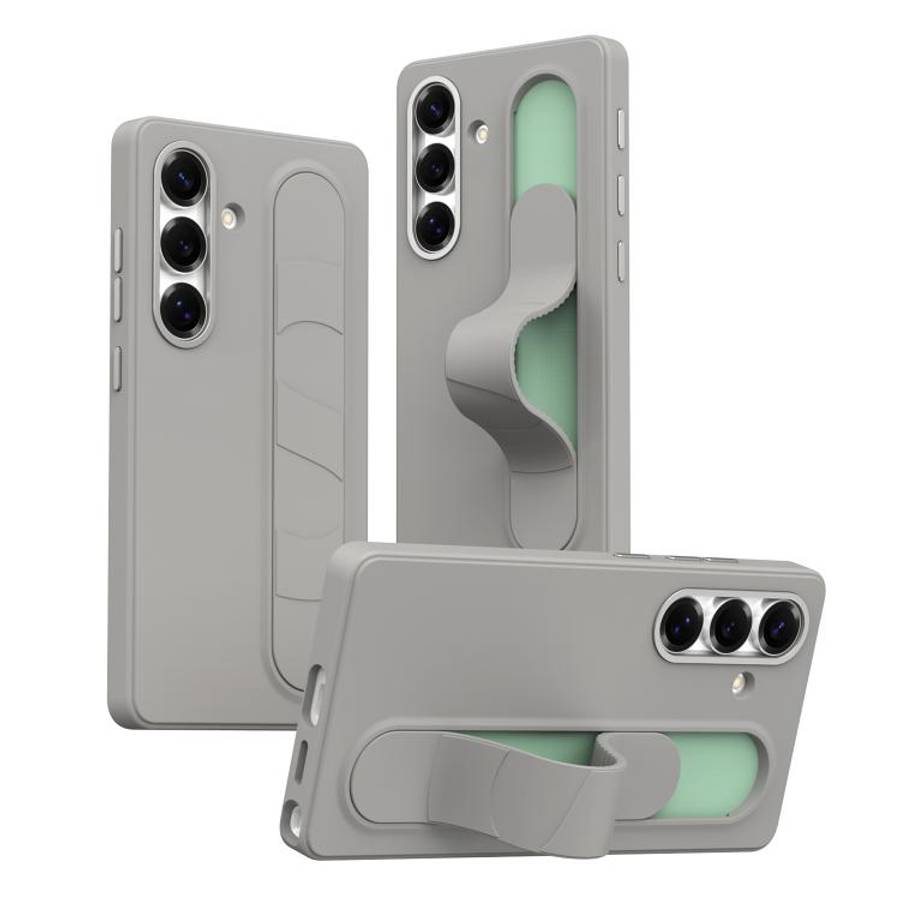 For Samsung Galaxy S25 FE 5G Intelligent Control Button Wristband Phone Case(Titanium Gunmetal)