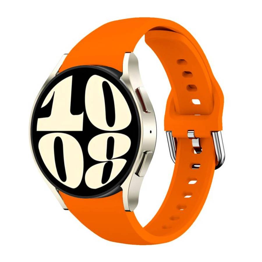 For Samsung Galaxy Watch FE / 7 / 6 / 5 / 4 Slim Silicone Watch Band(Orange)