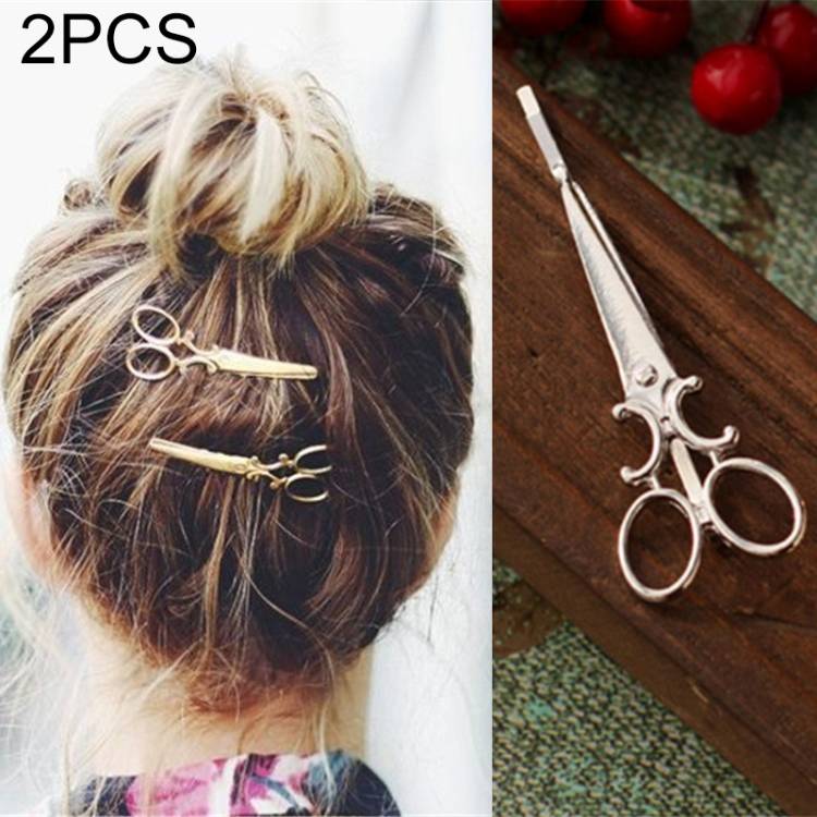 2 PCS Retro Word Hair Ornaments Personalized Hair Clips(Silver)...