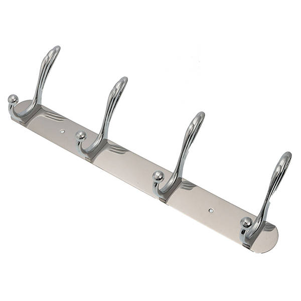 14X 4 Hooks Stainless Steel Wall Mounted Towel Rack Clothes Hanger Coat Hat Holder