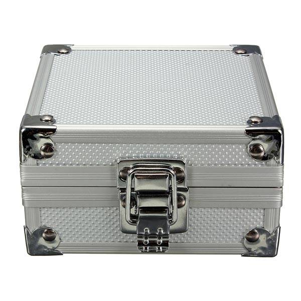 Mini Type Silver Aluminum Tattoo Machine Box Portable Carrying Case