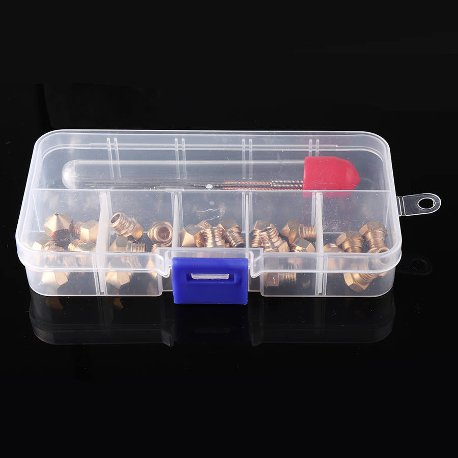 5pcs 0.2/0.4/0.6/0.8/1.0mm MK10 Extruder Nozzle Each + 2pcs 0.2/0.4/0.6/0.8/1.0mm Cleaning Needle E