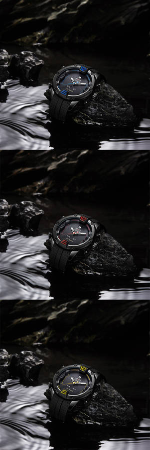 WEIDE WH7301 Dual Display Digital Watch Comfortable Silicone Strap LED Alarm Calendar Sport Watch -