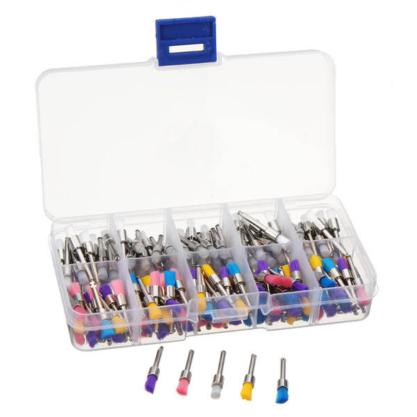 200pcs Nylon Latch Flat Head Polishing Brushes Set White and Colorful Cleaning Brushes Kit