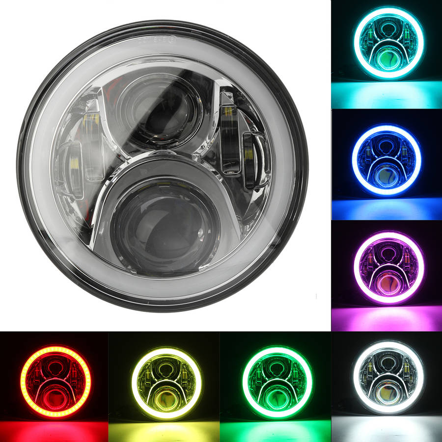 H4 H13 7inch RGB LED Headllight for Harley/Jeep