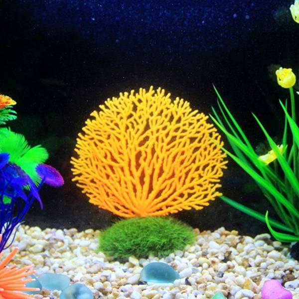 Seabed Simulation Coral Landscape Fish Tank Ornaments Aquarium Decoration Fish Ta... (COLOR: ORANGE)