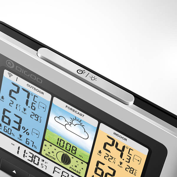 Weather Station Home Thermometer USB Outdoor Forecast Sensor Clock DIGOO DG-TH8888Pro