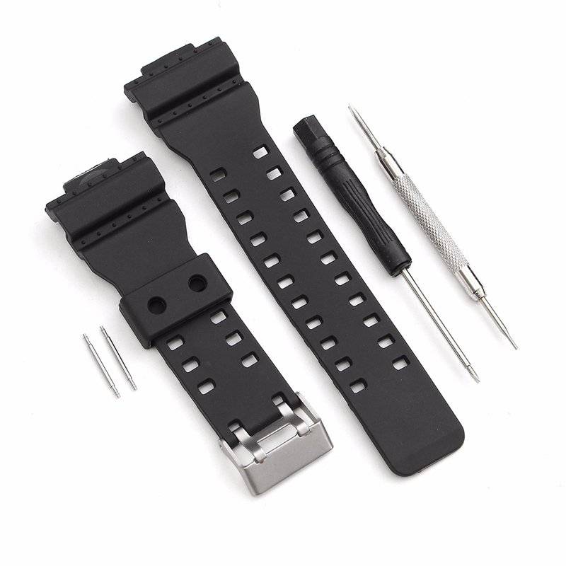 Strap Band With Pins Fits For Casio G Shock 16mm GA-100 G-8900 GW-8900