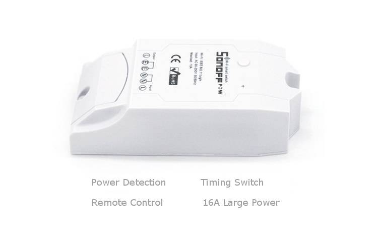 SONOFF POW 16A 3500W DIY WIFI Wireless Long Distance APP Remote Control Switch Socket Power Monitor
