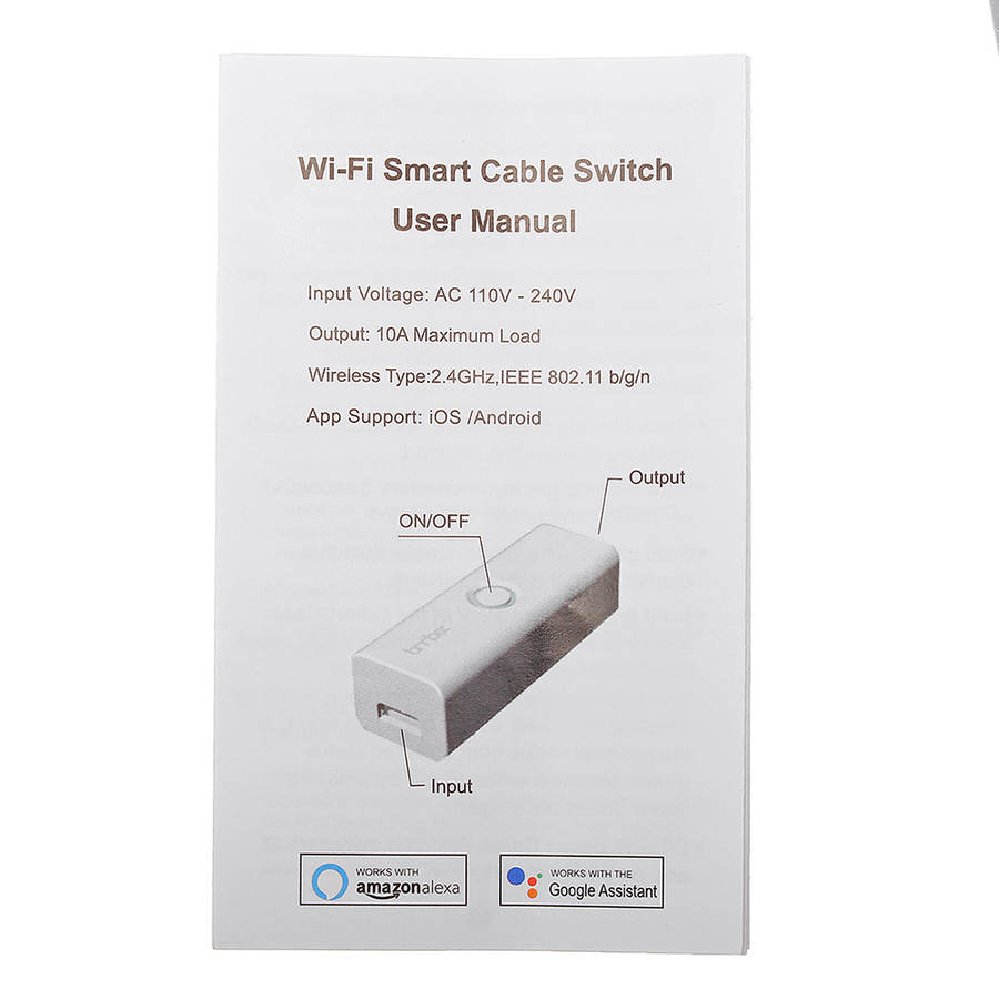 Lombex AC110-240V 10A WiFi Voice Control Timing Smart Light Switch Work with Alexa Google Assistant
