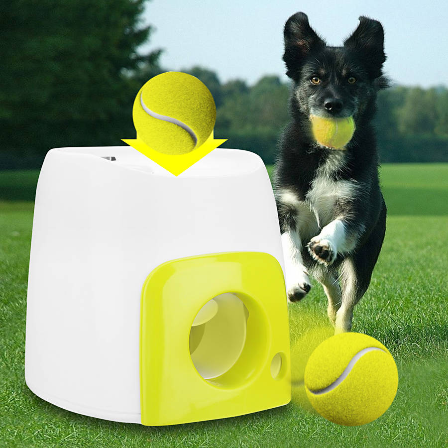 Automatic Pet Dog Launcher Tennis Ball Toys Fetch Thrower Throw Up Hyper Game Outdoor Toys