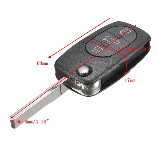 4 Button 315Hz Car Flip Key Keyless Entry Remote Fob for Volkswagen Beetle Golf Jett