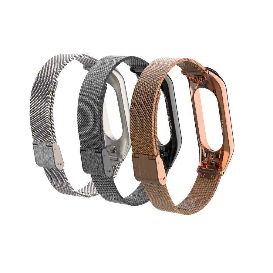 Xiaomi Mi Band 3 Smart Watch Metal Strap Screwless Buckle Stainless Steel Replacement Wristband