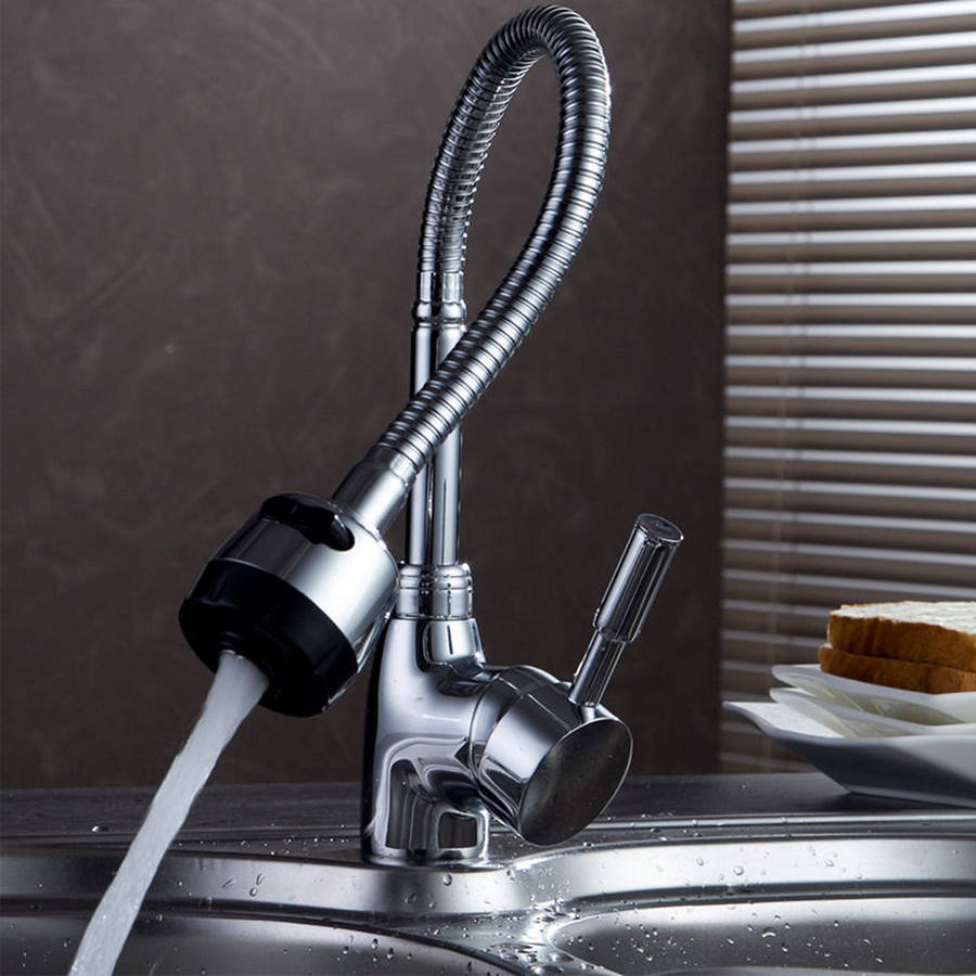Kitchen 360° Swivel Spout Single Handle Sink Faucet Pull Down Spray Mixer Tap