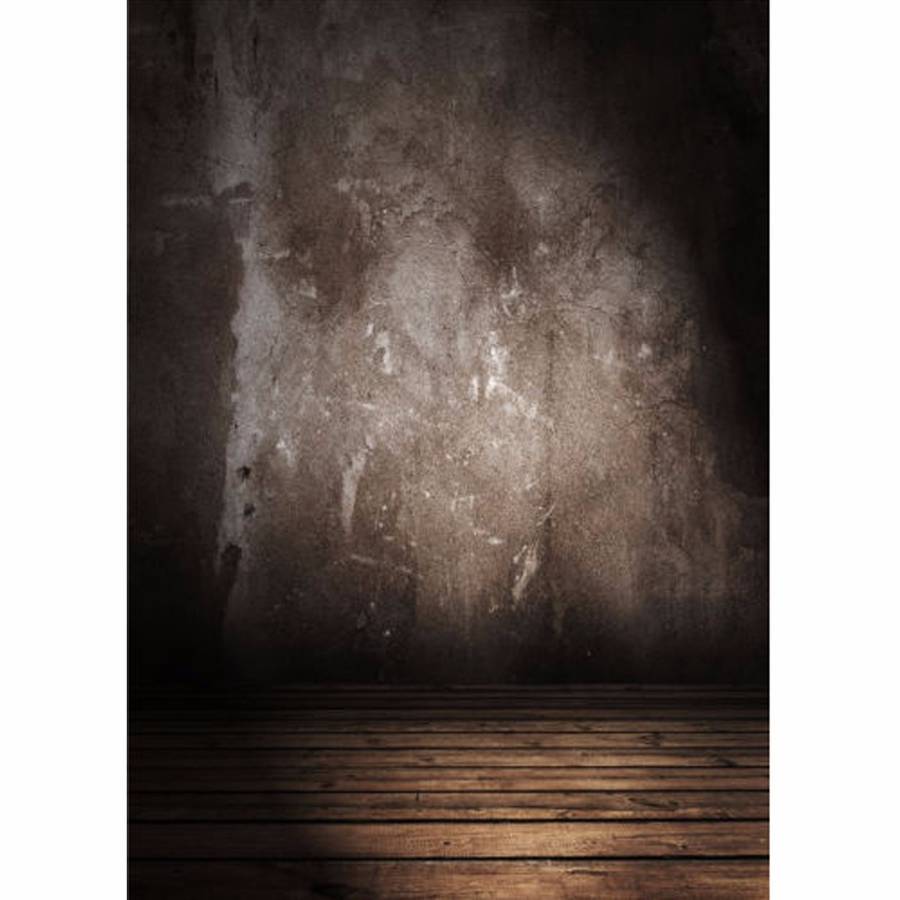 5x7FT Vinyl Retro Gray Wall Photography Background Wood Floor Backdrop Props