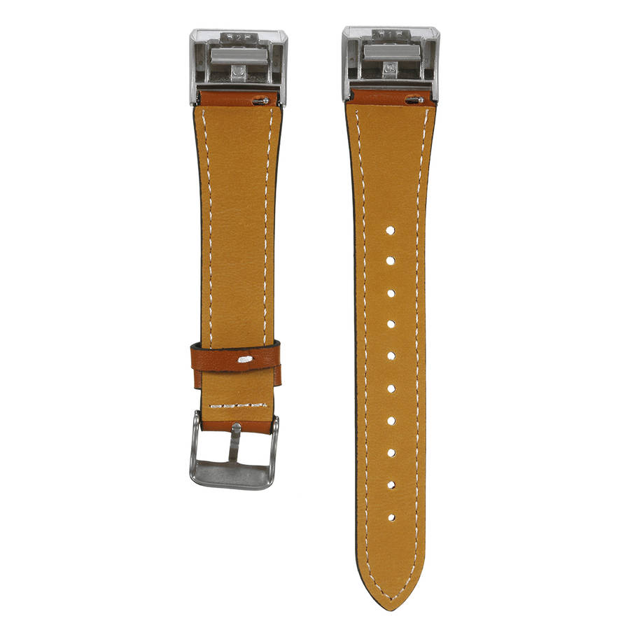 Replacement Watch Band Strap Leather Wristband Bracelet For Fitbit Charge 2  (COLOR: BROWN)