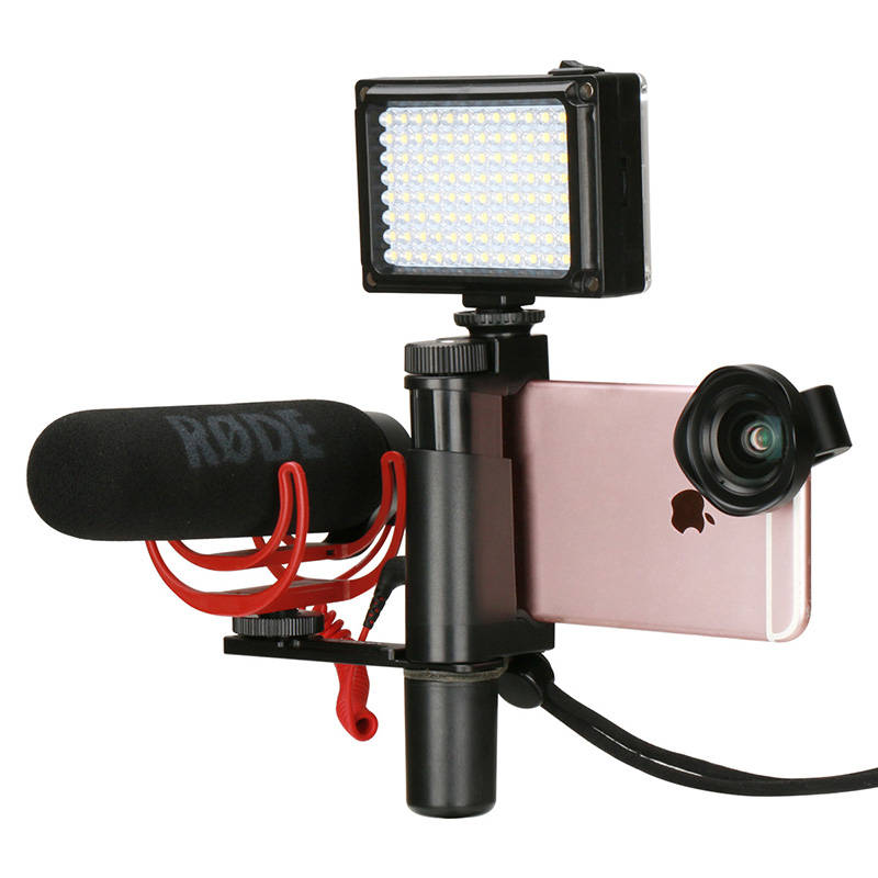 Ulanzi F-mount Smartphone Handheld Stabilizer Video Rig Grip Handle Mount Phone Holder with Strap