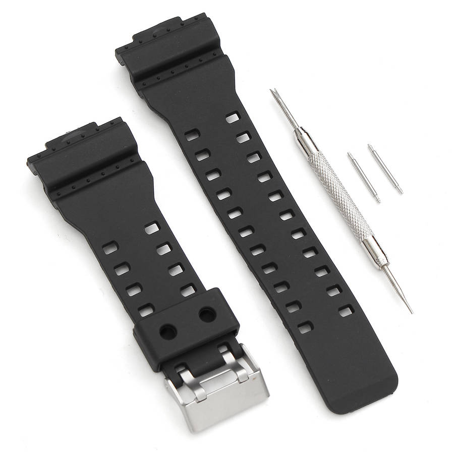 Strap Band With Pins Fits For Casio G Shock 16mm GA-100 G-8900 GW-8900