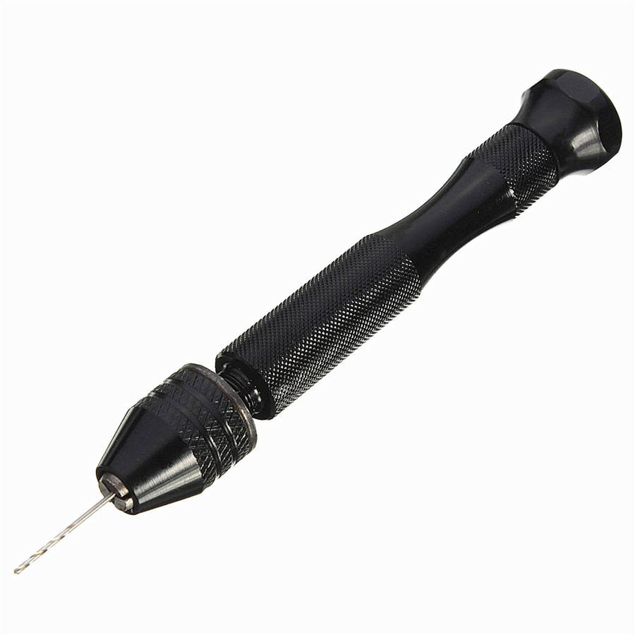 Drillpro Mini Aluminum Hand Drill with Keyless Chuck and 10 Twist Drills Rotary Tool