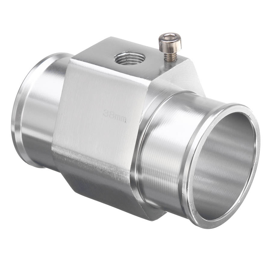 Aluminum Water Temperature Temp Sensor Gauge Joint Pipe Radiator Hose Adapter (SIZE: 38MM)