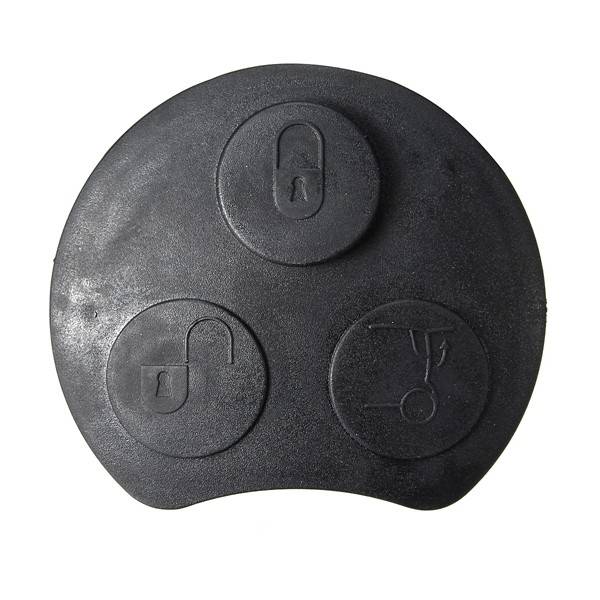 3 Button Black Rubber Pad Replacement Remote Key FOB for Smart Fortwo Forfour