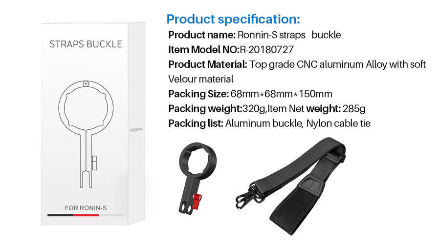 AgimbalGear Hang Straps Buckles Hand Free Release Strap Belt for Dji Ronin S Gimbal - 0.29kg